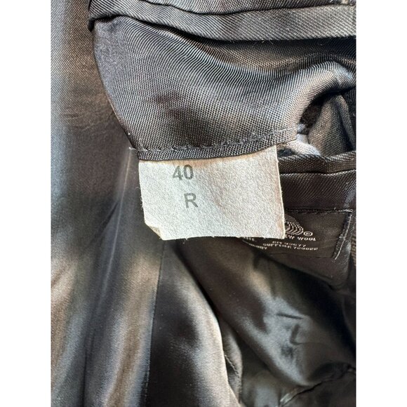 Stafford Mens Herringbone Wool Blazer Jacket Size 40R Gray Classic Academia - Picture 6 of 15